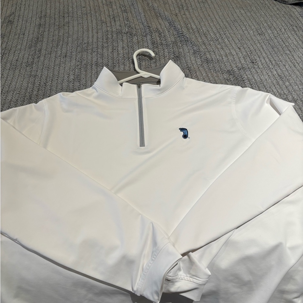 Peter Millar UNC Tarheels White Quarter-Zip Pullover